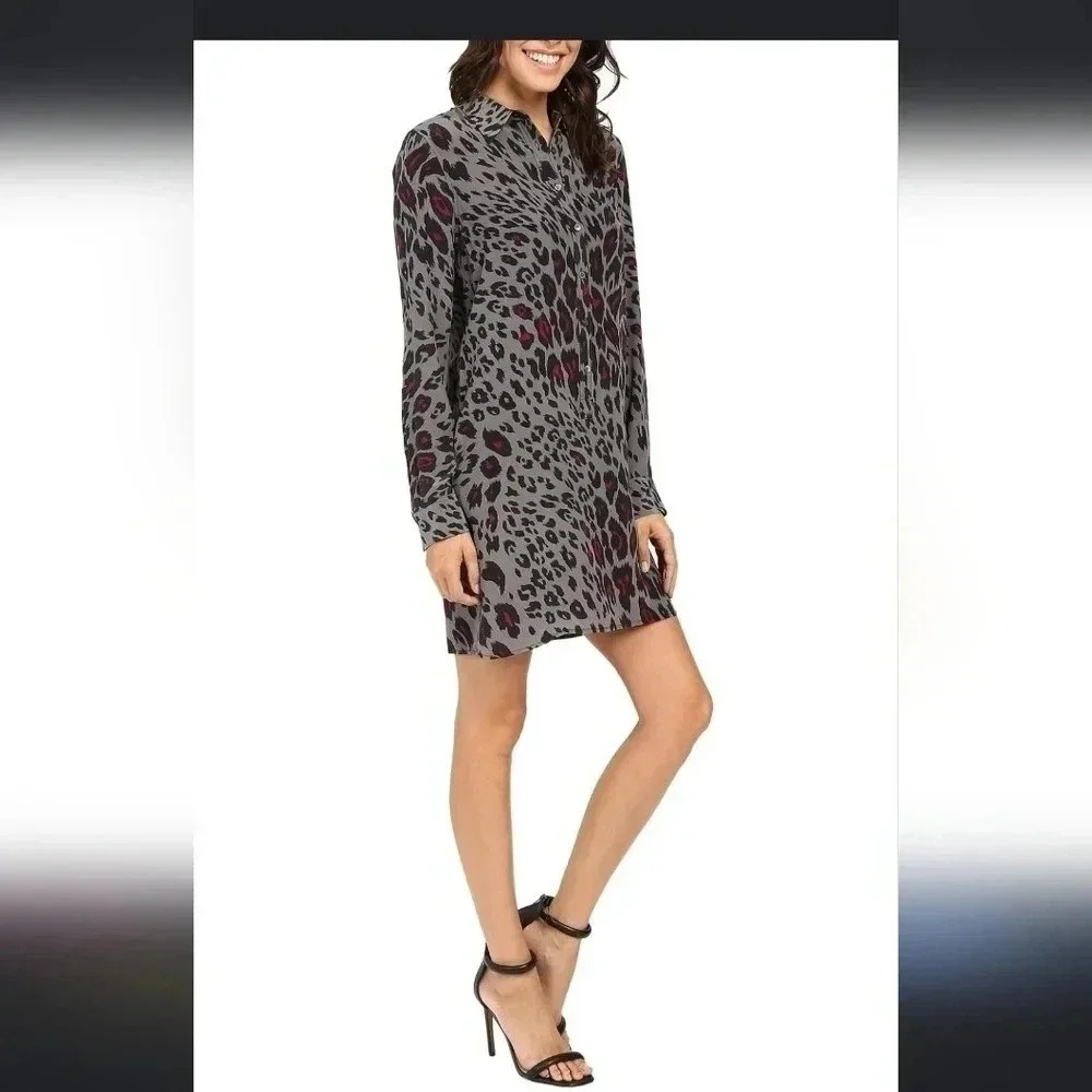 Equipment Silk Clean Lucida Animal Print Dress(S)